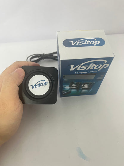 Visitop Mini USB Speaker Compact Desktop Audio for Laptop and Portable Small Speaker with Deep Bass Compatible with Smartphones and Tablets for Use