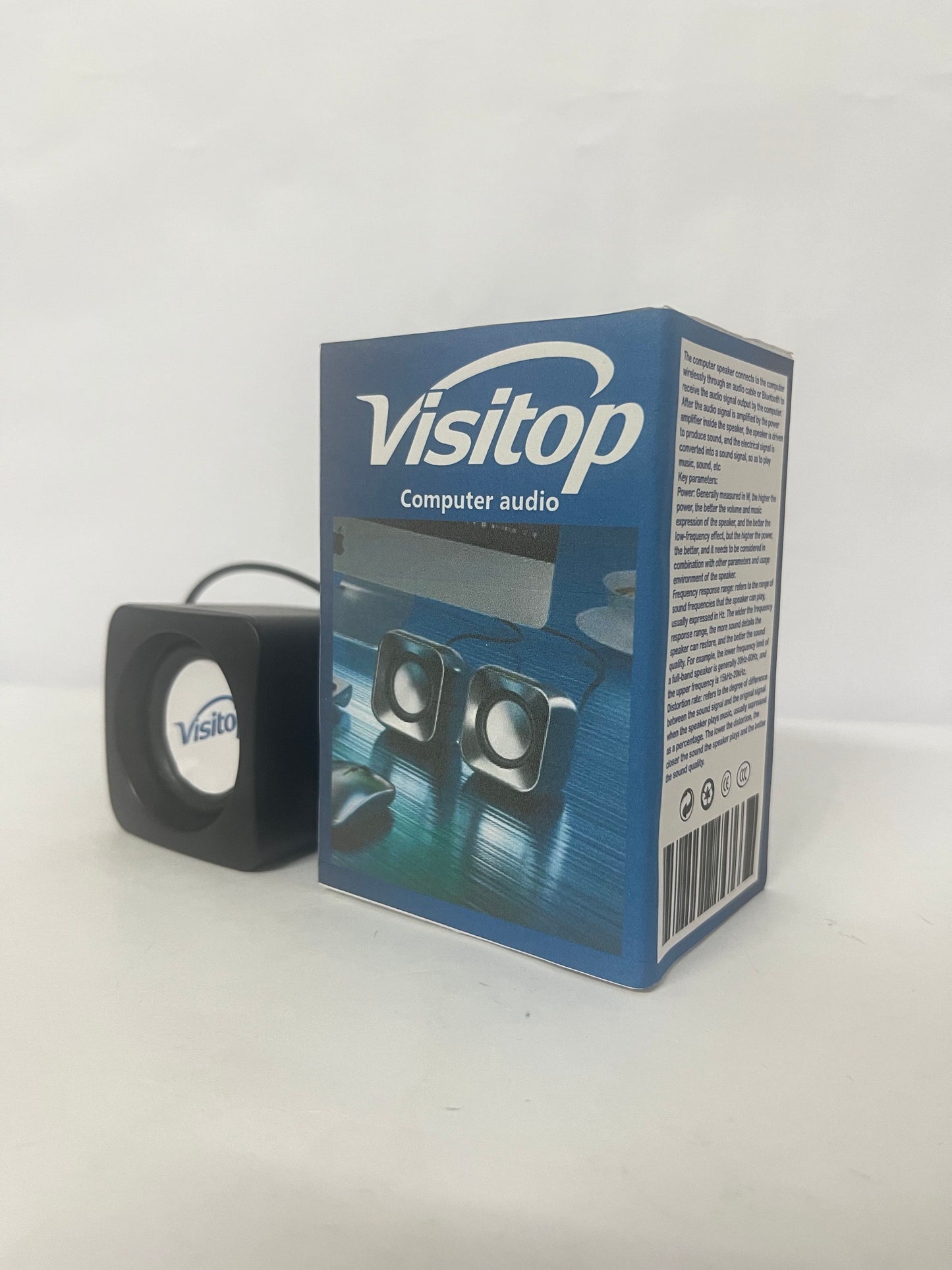 Visitop Mini USB Speaker Compact Desktop Audio for Laptop and Portable Small Speaker with Deep Bass Compatible with Smartphones and Tablets for Use