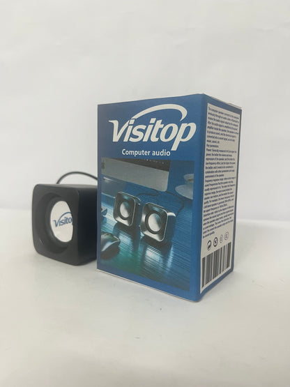 Visitop Mini USB Speaker Compact Desktop Audio for Laptop and Portable Small Speaker with Deep Bass Compatible with Smartphones and Tablets for Use