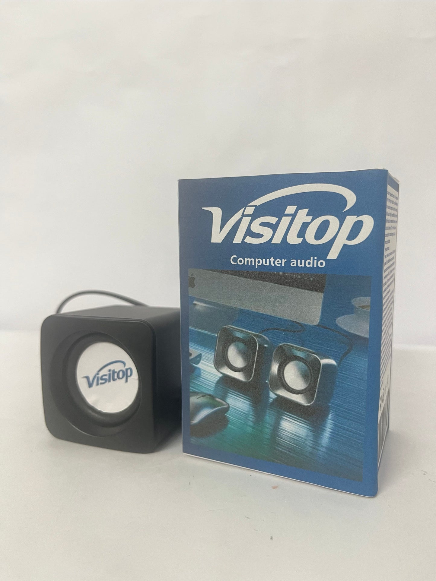 Visitop Mini USB Speaker Compact Desktop Audio for Laptop and Portable Small Speaker with Deep Bass Compatible with Smartphones and Tablets for Use