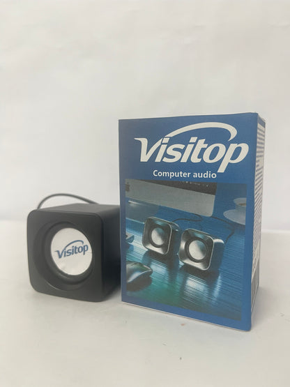 Visitop Mini USB Speaker Compact Desktop Audio for Laptop and Portable Small Speaker with Deep Bass Compatible with Smartphones and Tablets for Use
