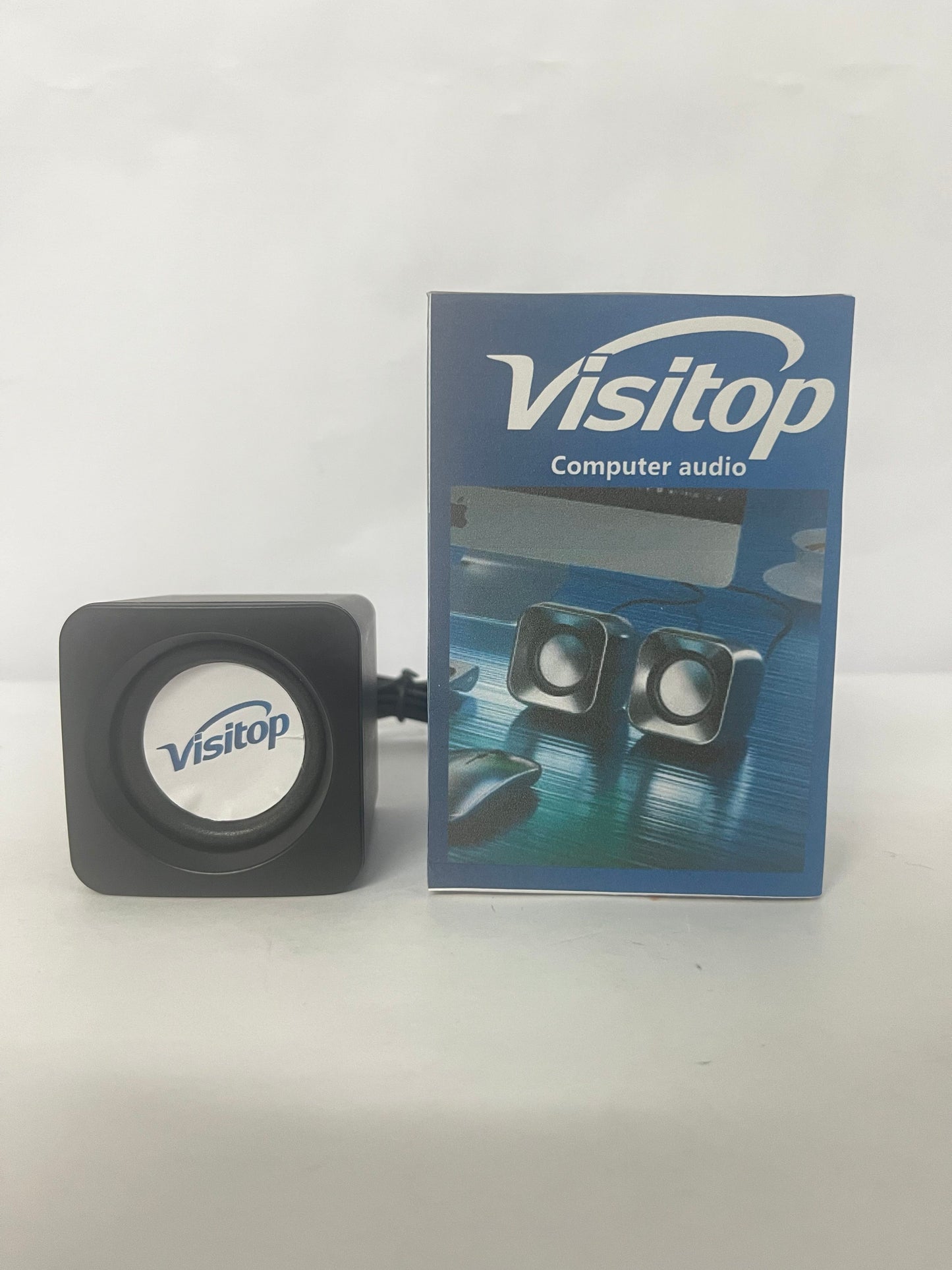 Visitop Mini USB Speaker Compact Desktop Audio for Laptop and Portable Small Speaker with Deep Bass Compatible with Smartphones and Tablets for Use
