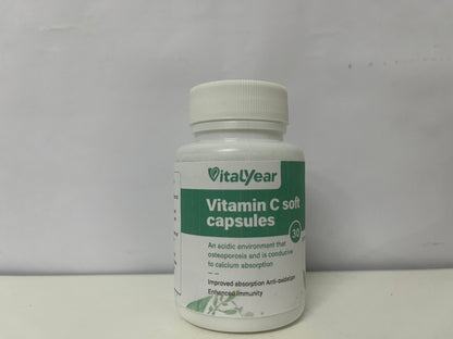 [VitalYear Vitamins]-Vitamin C Soft Capsules - 30ct High Absorption Antioxidant Immune Support Supplement