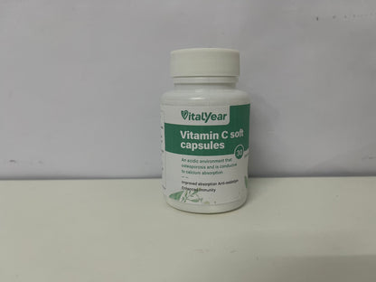 [VitalYear Vitamins]-Vitamin C Soft Capsules - 30ct High Absorption Antioxidant Immune Support Supplement