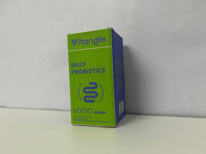 Vitangle Daily Probiotics: 6 Active Strains & 6000 Billion CFU — Daily Gut Balance Support Supplement