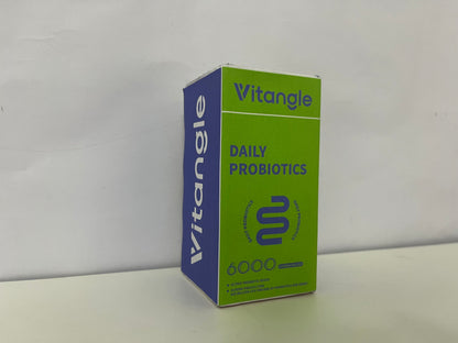 Vitangle Daily Probiotics: 6 Active Strains & 6000 Billion CFU — Daily Gut Balance Support Supplement