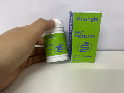 Vitangle Daily Probiotics: 6 Active Strains & 6000 Billion CFU — Daily Gut Balance Support Supplement