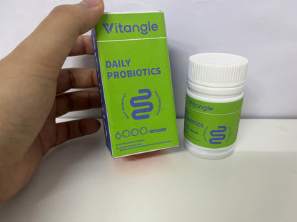 Vitangle Daily Probiotics: 6 Active Strains & 6000 Billion CFU — Daily Gut Balance Support Supplement