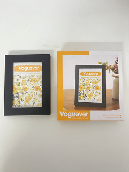 Voguever Matte Black Tabletop Picture Frame - Decorative Floral Accent Desktop Photo Frame for Home & Office
