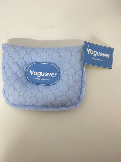 Voguever Baby Headrest Pillow - Light Blue Quilted Infant Neck Support Pillow for Crib, Stroller & Car Seat