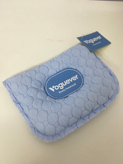 Voguever Baby Headrest Pillow - Light Blue Quilted Infant Neck Support Pillow for Crib, Stroller & Car Seat