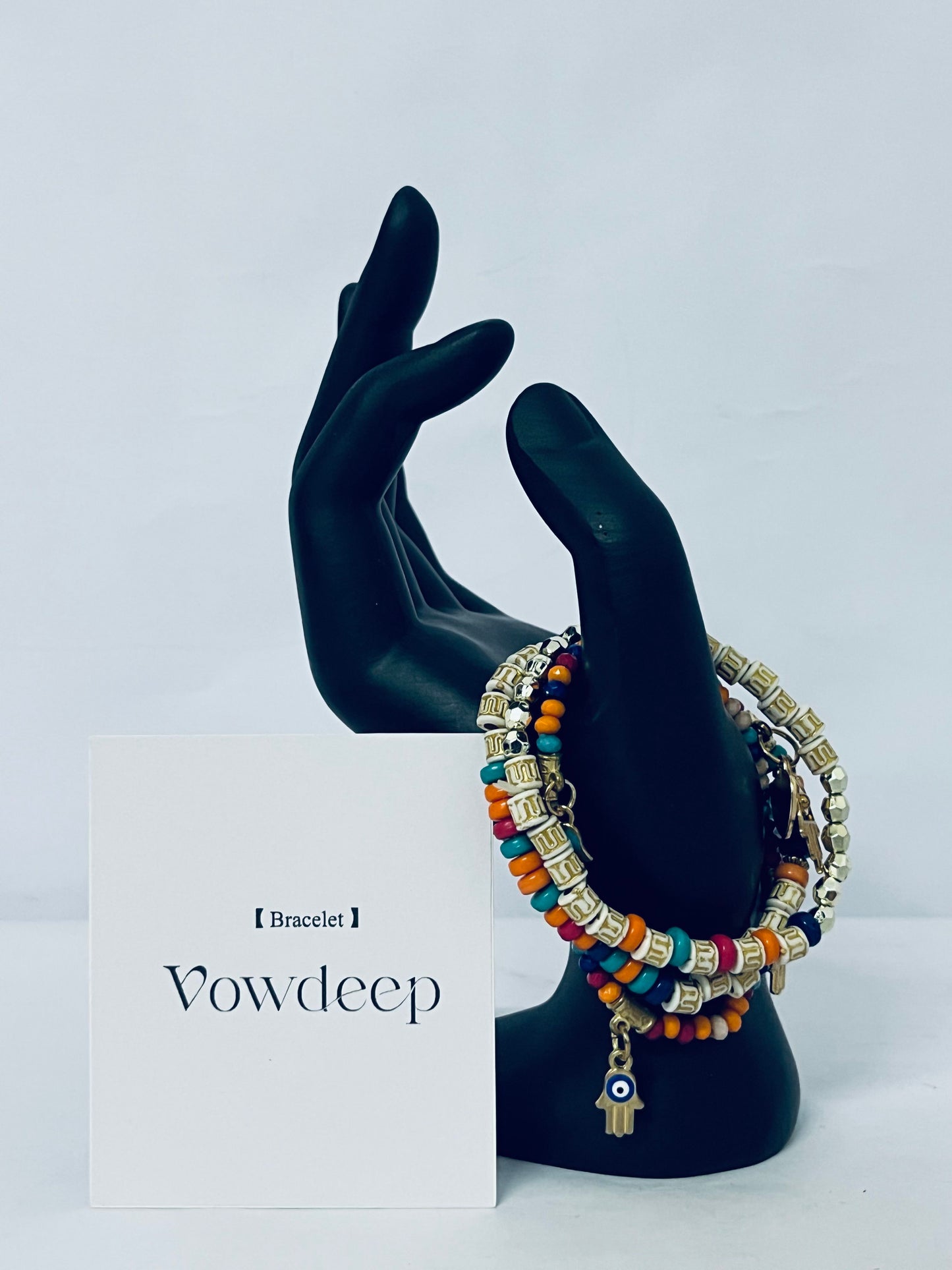 Vowdeep Bohemian Handmade Bracelet Set For Women Adjustable Rope Chain Bangle