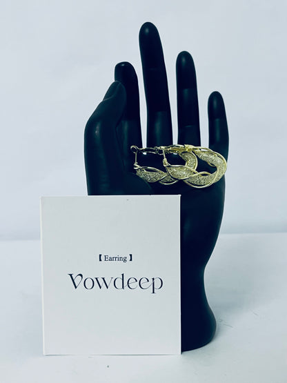Vowdeep Twisted Shining Hoop Earrings shining and fashionable
