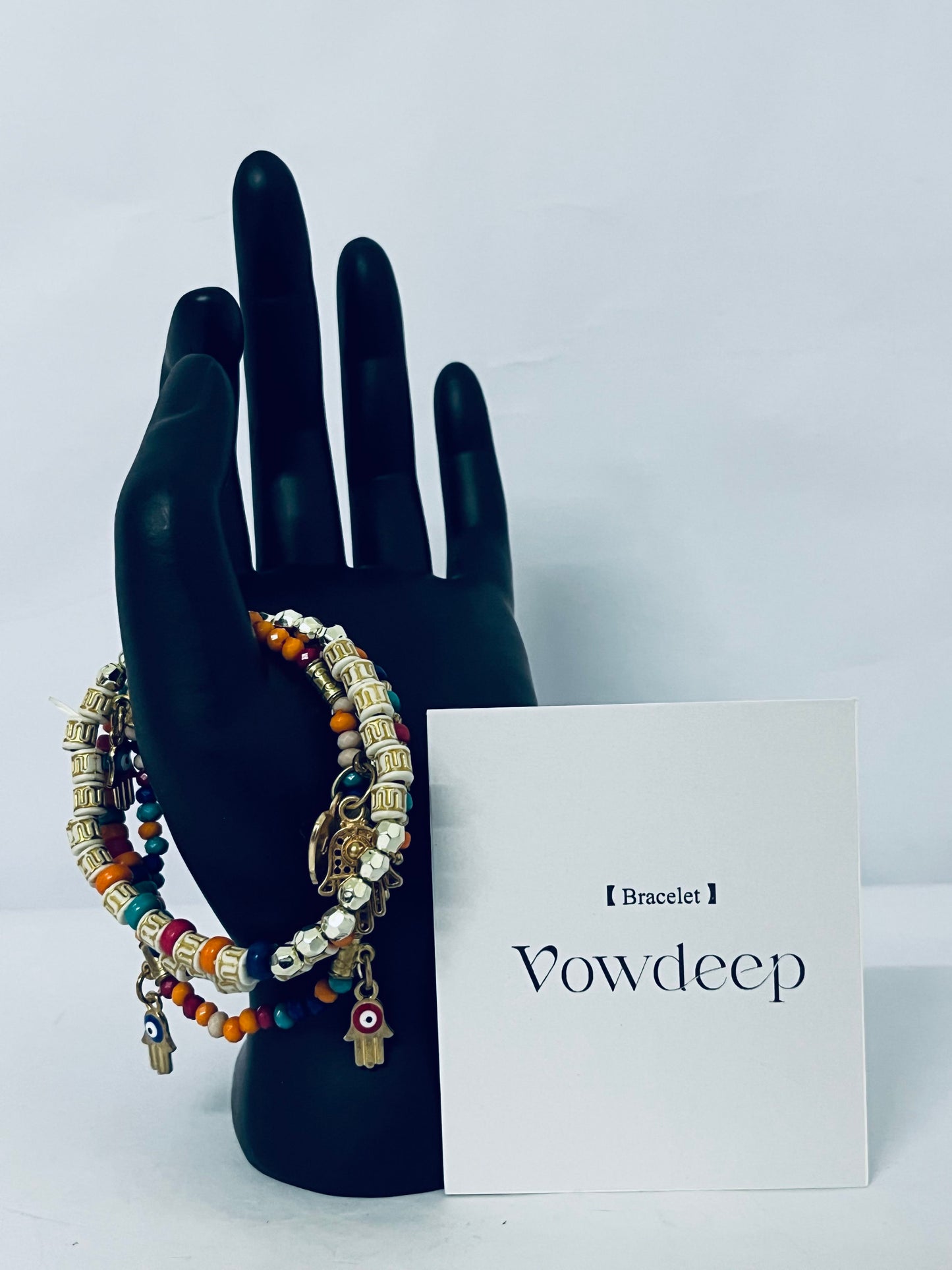 Vowdeep Bohemian Handmade Bracelet Set For Women Adjustable Rope Chain Bangle