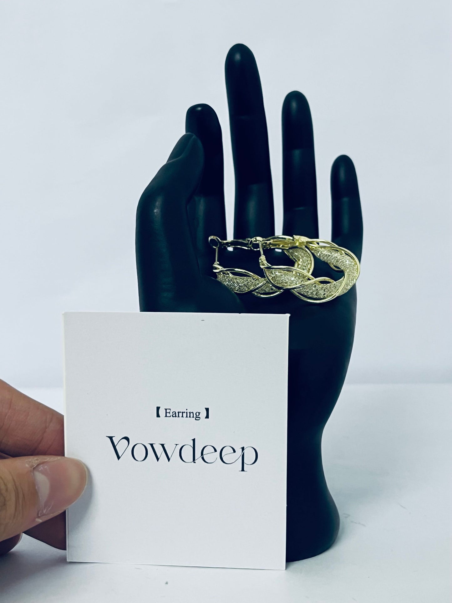 Vowdeep Twisted Shining Hoop Earrings shining and fashionable
