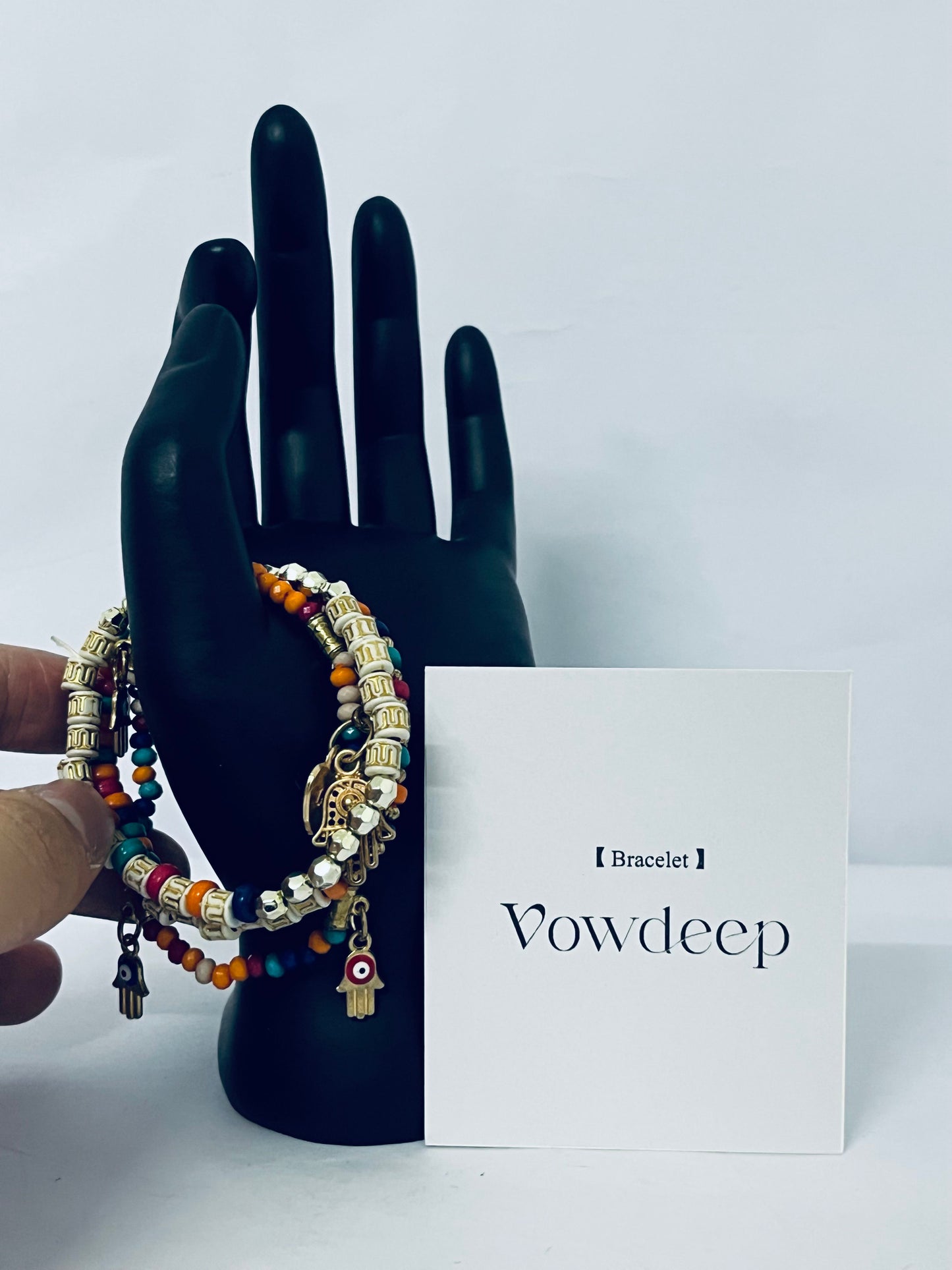 Vowdeep Bohemian Handmade Bracelet Set For Women Adjustable Rope Chain Bangle