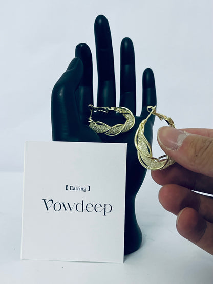 Vowdeep Twisted Shining Hoop Earrings shining and fashionable