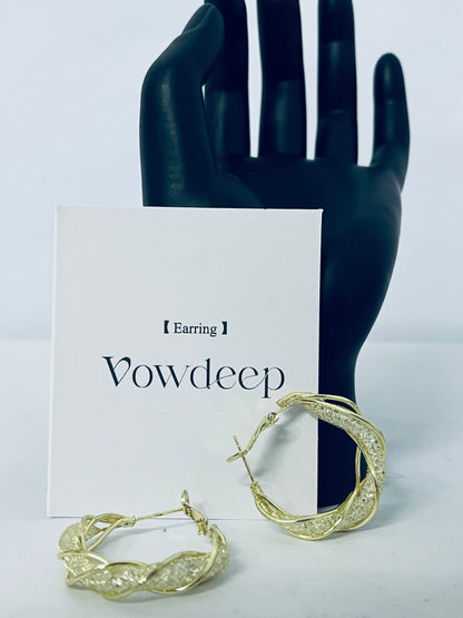 Vowdeep Twisted Shining Hoop Earrings shining and fashionable
