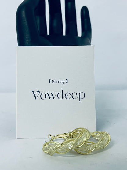 Vowdeep Twisted Shining Hoop Earrings shining and fashionable