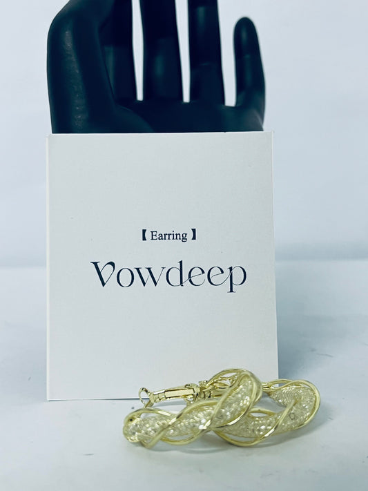 Vowdeep Twisted Shining Hoop Earrings shining and fashionable