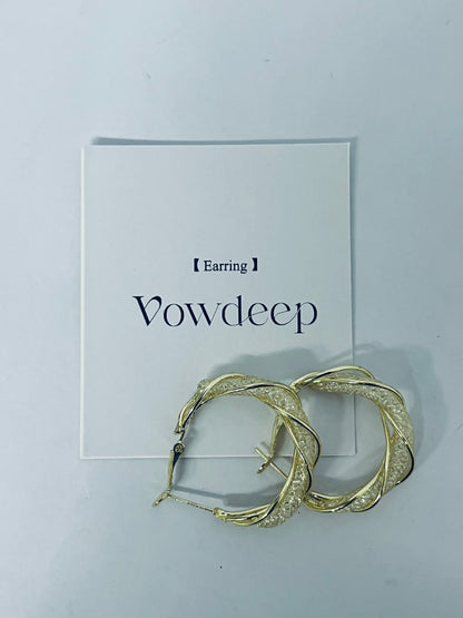 Vowdeep Twisted Shining Hoop Earrings shining and fashionable