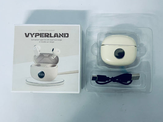 VYPERLAND Wireless Earbuds Bluetooth Headphones in Ear Buds with Stereo Deep Bass, 60H Bluetooth Ear Buds with Noise Cancelling Mics, Waterproofing Earphones Hands-Free Calls Dual LED Display