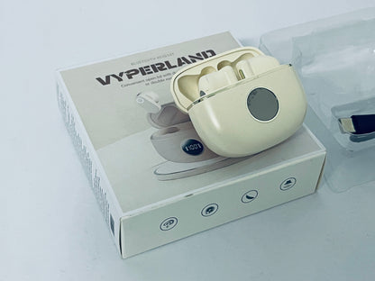 VYPERLAND Wireless Earbuds Bluetooth Headphones in Ear Buds with Stereo Deep Bass, 60H Bluetooth Ear Buds with Noise Cancelling Mics, Waterproofing Earphones Hands-Free Calls Dual LED Display