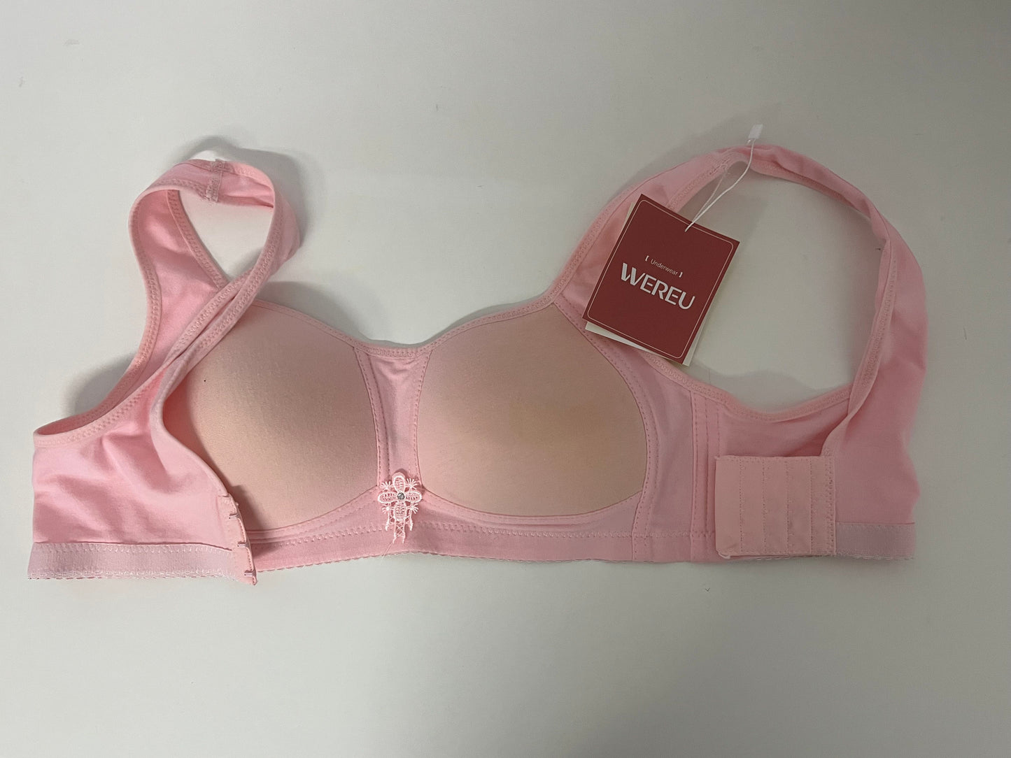 [WEREU Bras]-Pink Wireless Bra - Comfortable, Supportive & Breathable Lingerie