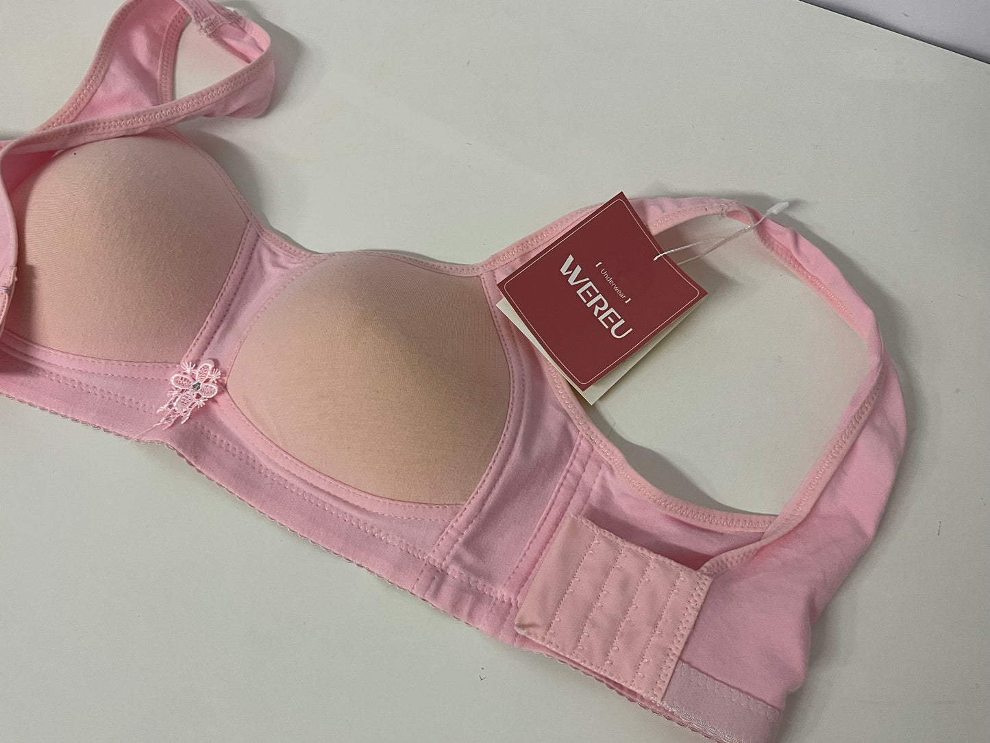 [WEREU Bras]-Pink Wireless Bra - Comfortable, Supportive & Breathable Lingerie
