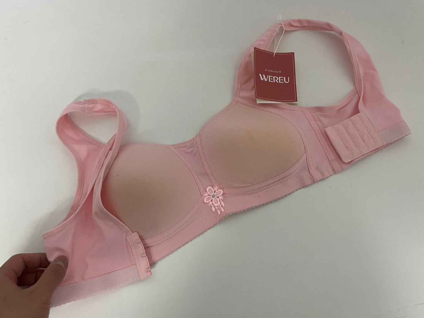 [WEREU Bras]-Pink Wireless Bra - Comfortable, Supportive & Breathable Lingerie