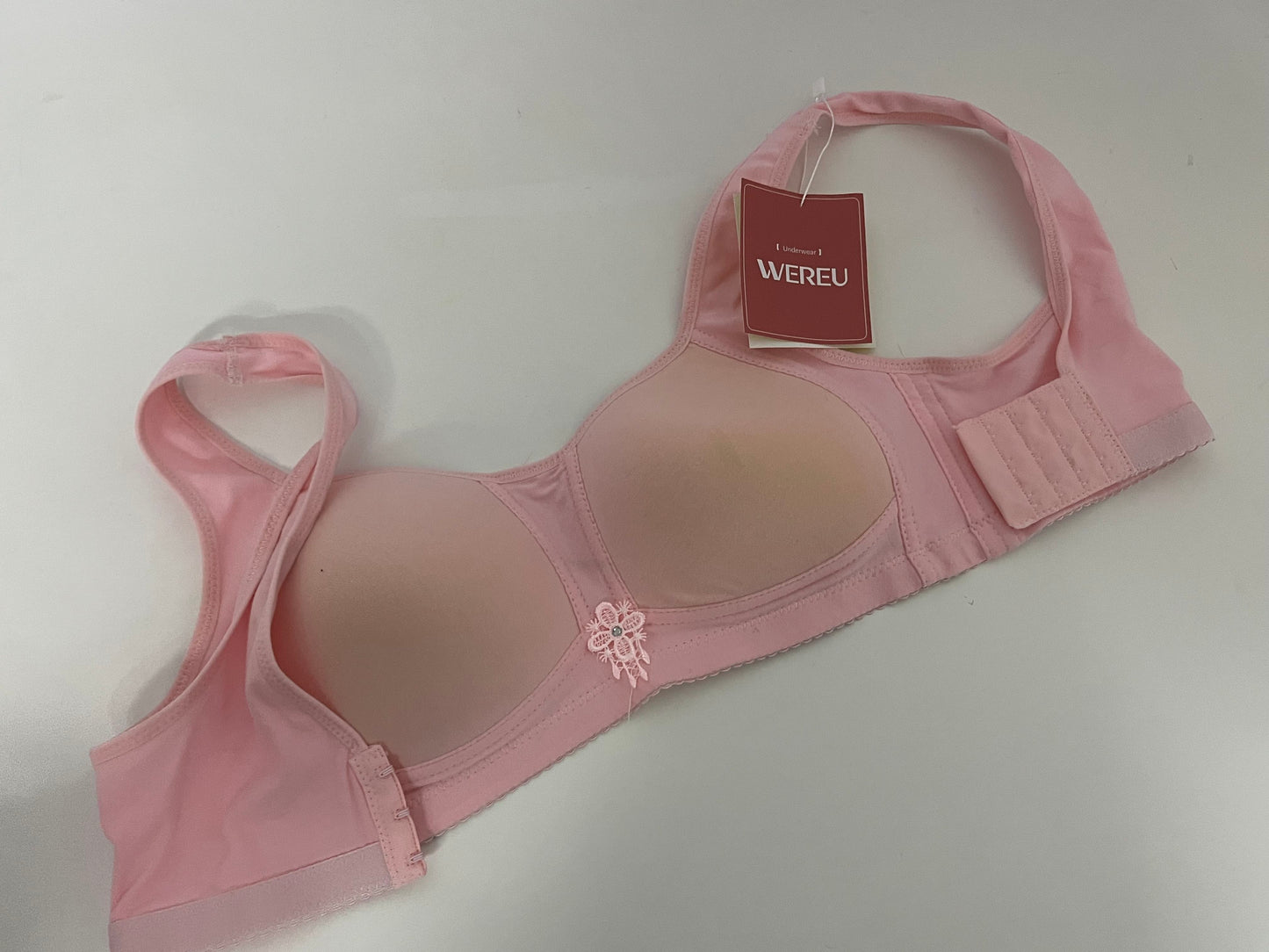 [WEREU Bras]-Pink Wireless Bra - Comfortable, Supportive & Breathable Lingerie