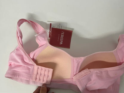 [WEREU Bras]-Pink Wireless Bra - Comfortable, Supportive & Breathable Lingerie