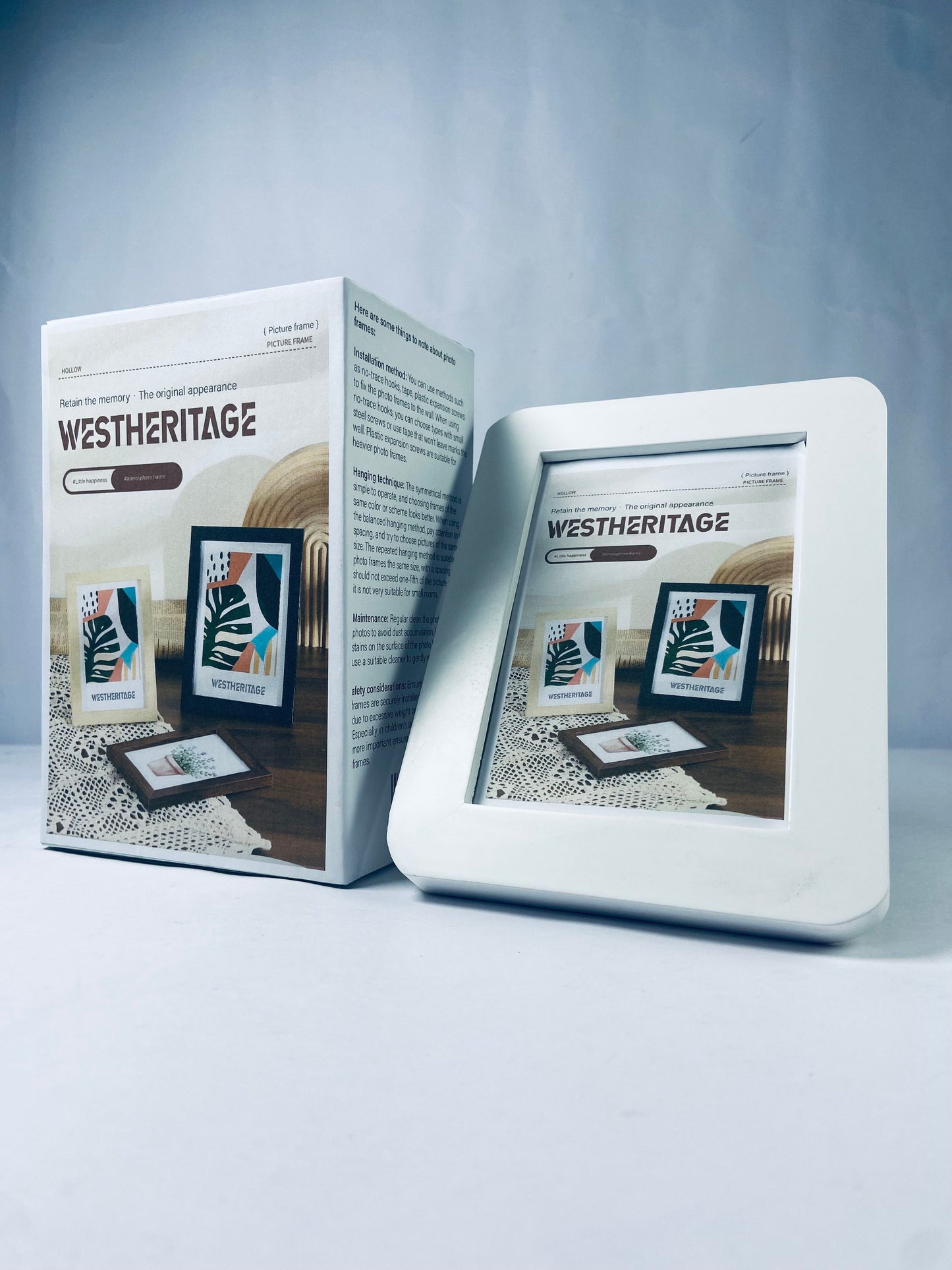 WESTHERITAGE 4x6 Picture Frames (White), Modern Style Wood Composite Frames Table Top or Wall Mount