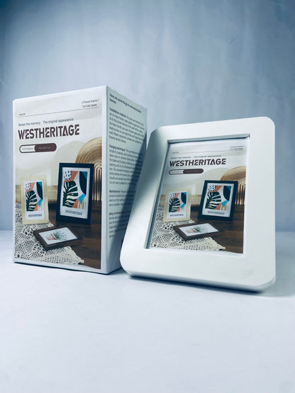 WESTHERITAGE 4x6 Picture Frames (White), Modern Style Wood Composite Frames Table Top or Wall Mount