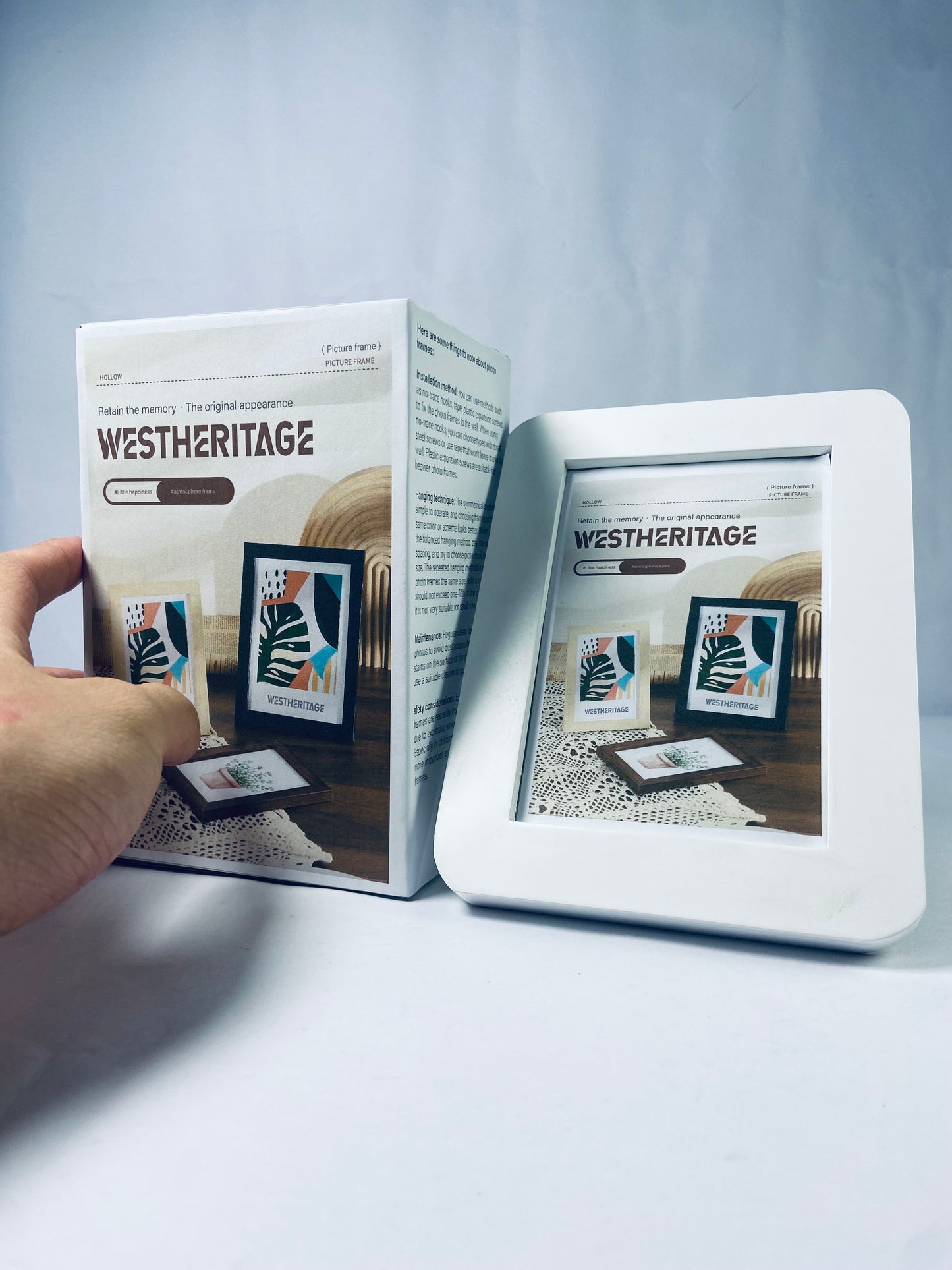 WESTHERITAGE 4x6 Picture Frames (White), Modern Style Wood Composite Frames Table Top or Wall Mount