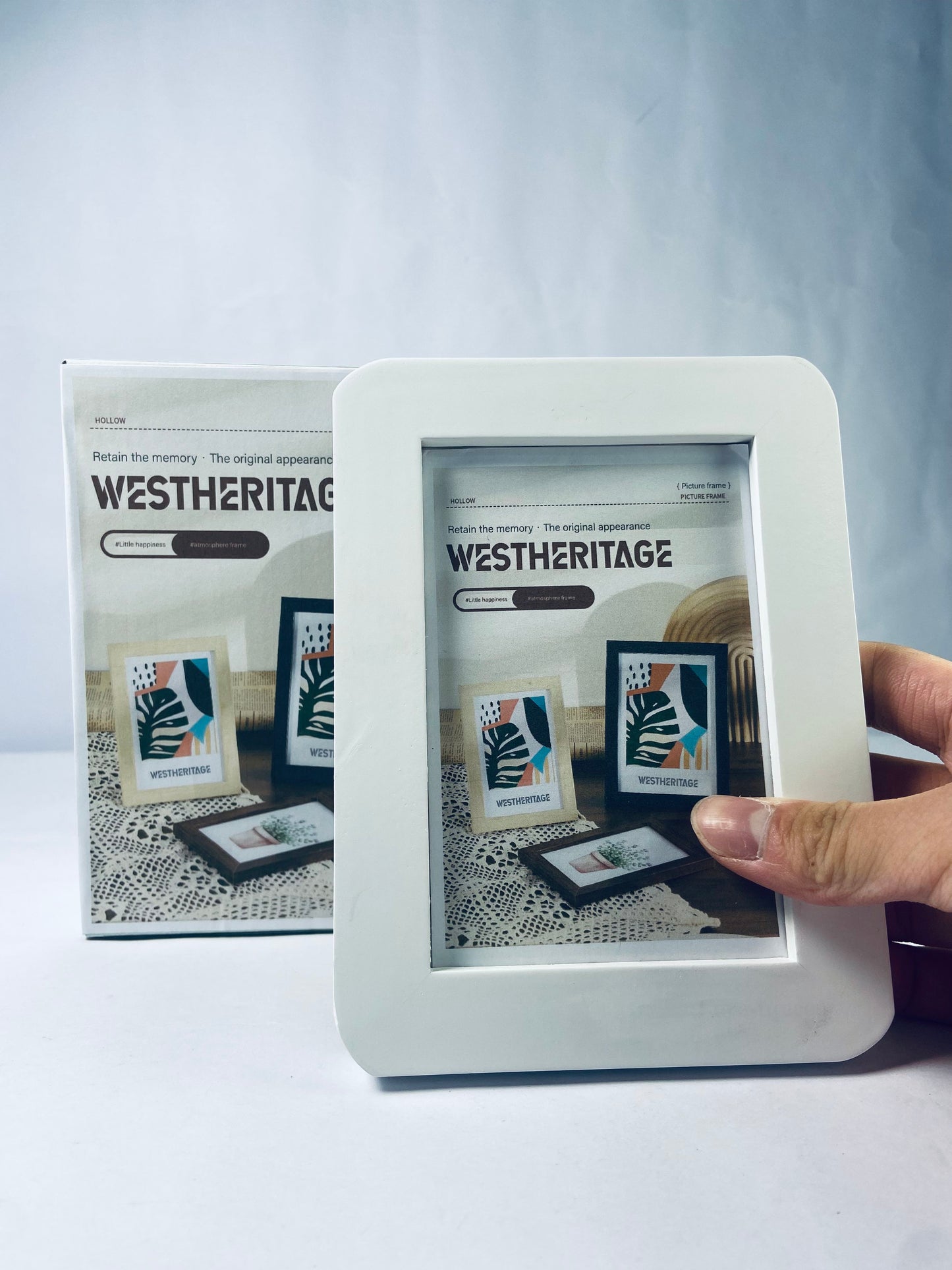 WESTHERITAGE 4x6 Picture Frames (White), Modern Style Wood Composite Frames Table Top or Wall Mount