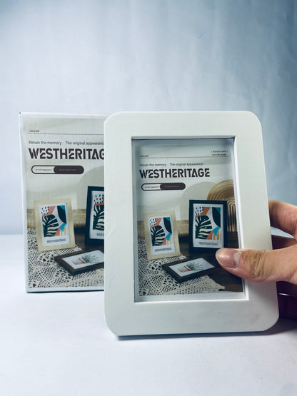 WESTHERITAGE 4x6 Picture Frames (White), Modern Style Wood Composite Frames Table Top or Wall Mount