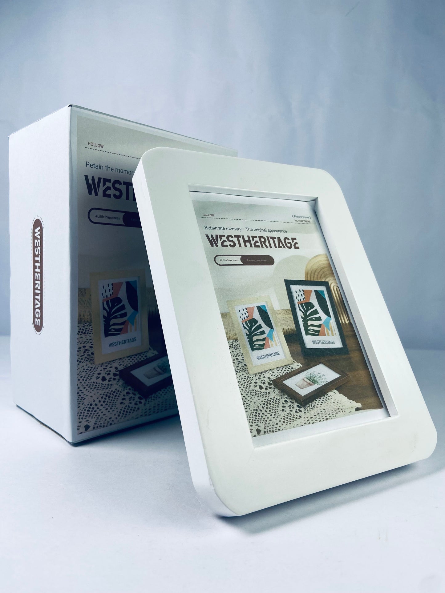 WESTHERITAGE 4x6 Picture Frames (White), Modern Style Wood Composite Frames Table Top or Wall Mount