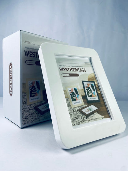 WESTHERITAGE 4x6 Picture Frames (White), Modern Style Wood Composite Frames Table Top or Wall Mount