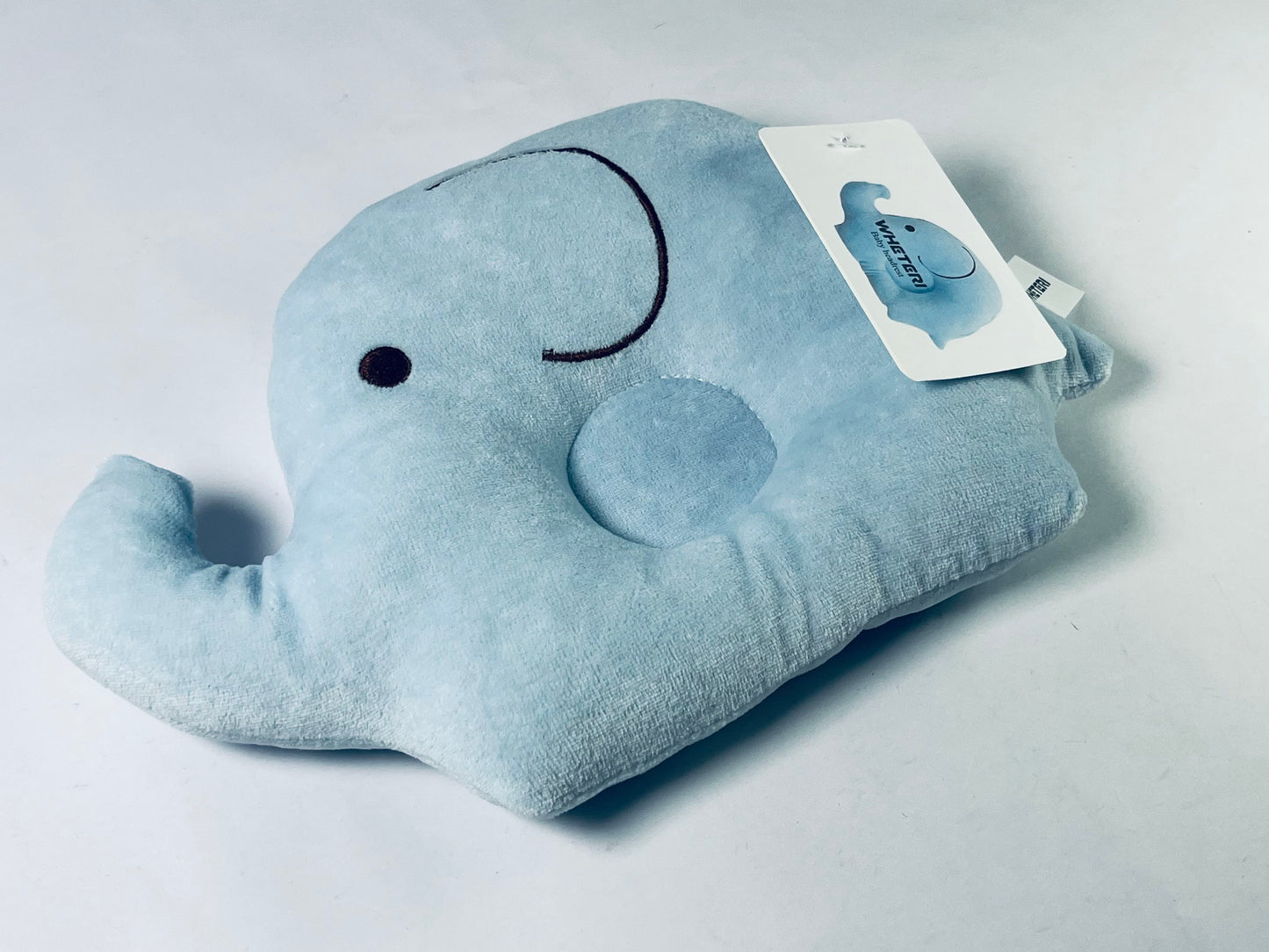 WHETERI Original Elephant Plush Flat Pillow,  Light Blue