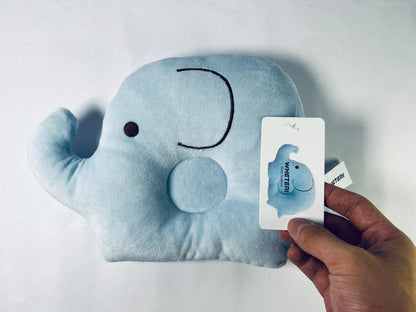 WHETERI Original Elephant Plush Flat Pillow,  Light Blue