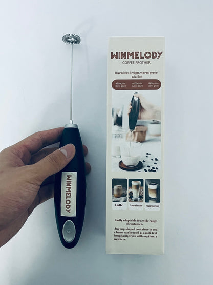 WINMELODY Electric Milk Blender, 10000 R/Min, Handheld, Easy To Store Portable, cordless,One Touch, Removable Stainless Steel Blender, Lattes, Coffee, Mixing Drink