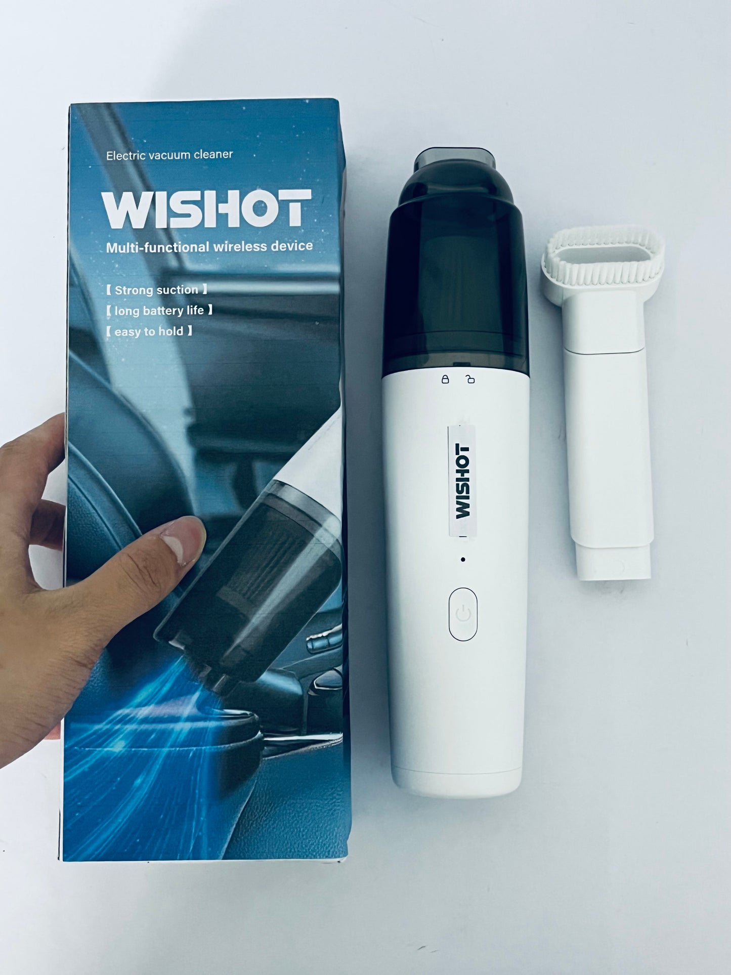 WISHOT Cordless Handheld Car Vacuum Cleaner, Cordless Handheld Dual Function Vacuum and Blower, Powerful Portable Dust Buster for Home, Car
