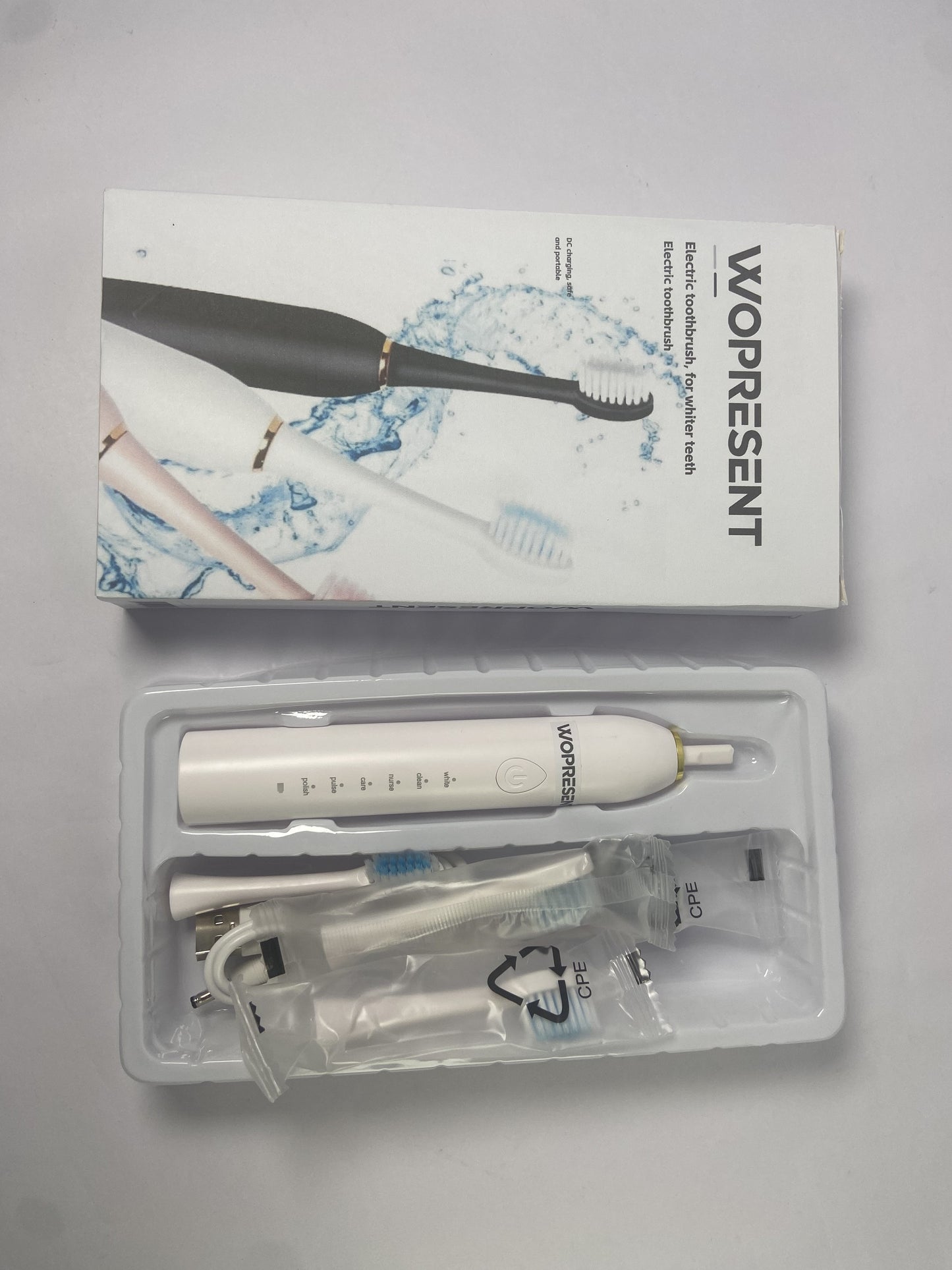 WOPRESENT Waterproof Sonic Electric Toothbrush for Adults - 6 Modes with Pressure Sensor, Smart Timer，Rechargeable Toothbrushes with 3 Brush Heads,Whitening & Sensitive Teeth Care,30 Days Long Battery Life