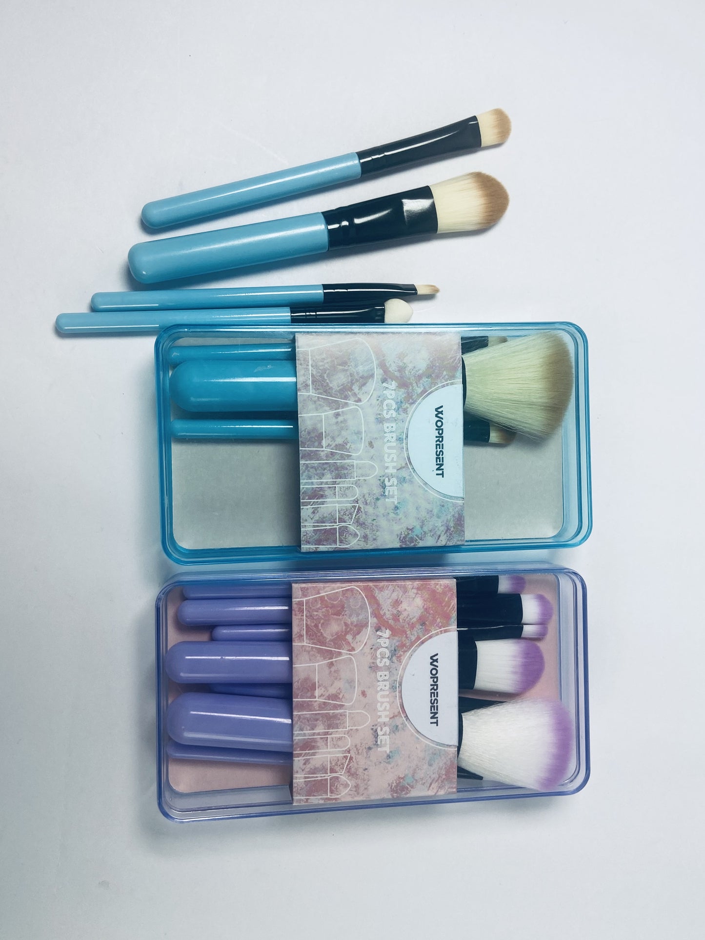 WOPRESENT 7 Pcs Makeup Brush Set Makeup Brushes for Eyes and Face,Travel Professional Makeup Brushes Set