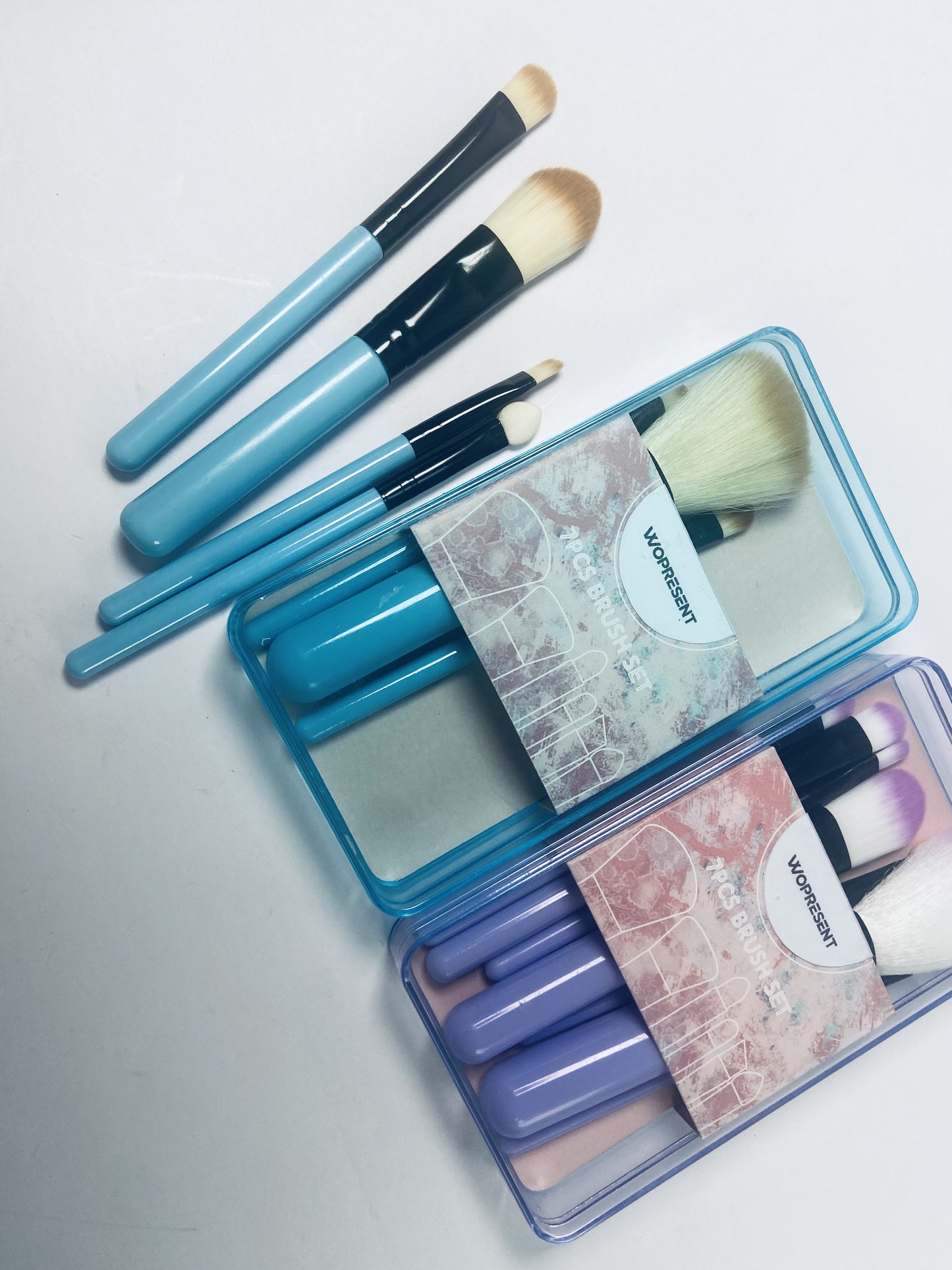 WOPRESENT 7 Pcs Makeup Brush Set Makeup Brushes for Eyes and Face,Travel Professional Makeup Brushes Set