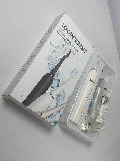 WOPRESENT Waterproof Sonic Electric Toothbrush for Adults - 6 Modes with Pressure Sensor, Smart Timer，Rechargeable Toothbrushes with 3 Brush Heads,Whitening & Sensitive Teeth Care,30 Days Long Battery Life