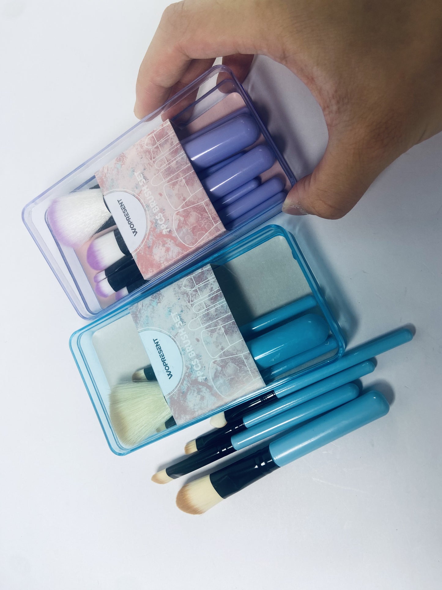WOPRESENT 7 Pcs Makeup Brush Set Makeup Brushes for Eyes and Face,Travel Professional Makeup Brushes Set
