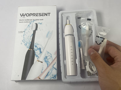 WOPRESENT Waterproof Sonic Electric Toothbrush for Adults - 6 Modes with Pressure Sensor, Smart Timer，Rechargeable Toothbrushes with 3 Brush Heads,Whitening & Sensitive Teeth Care,30 Days Long Battery Life
