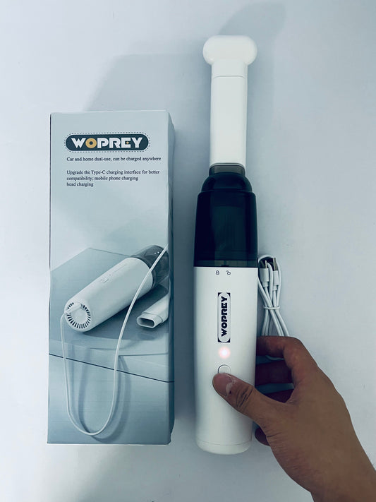 WOPREY Portable Car Vacuum Cleaner, Cordless Handheld Vacuum, Lightweight Mini Vacuum for Car and Home with Washable Filter, Rechargeable